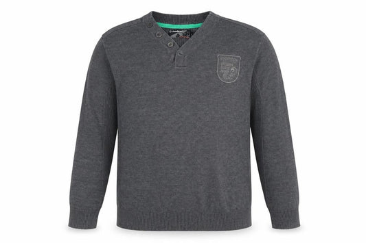mondaca Men's Grey Henley Jumper XL