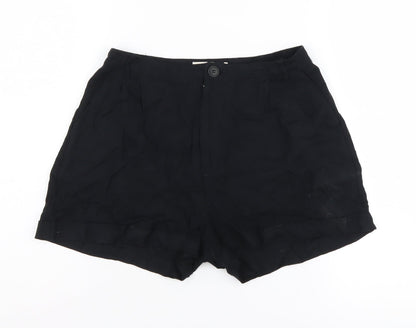 Pull&Bear Women's Black Chino Shorts, Size 8, Relaxed Fit