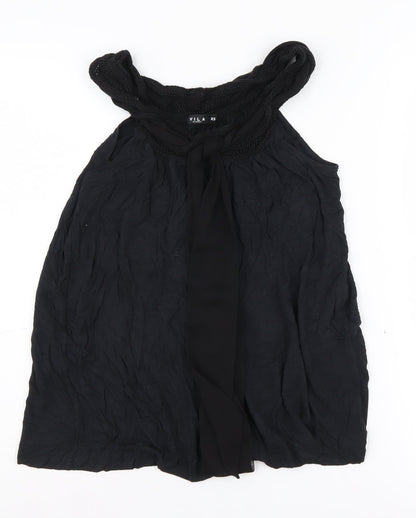 Womens UK Size XS VILA Black Basic Blouse