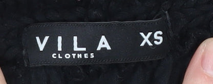 Womens UK Size XS VILA Black Basic Blouse