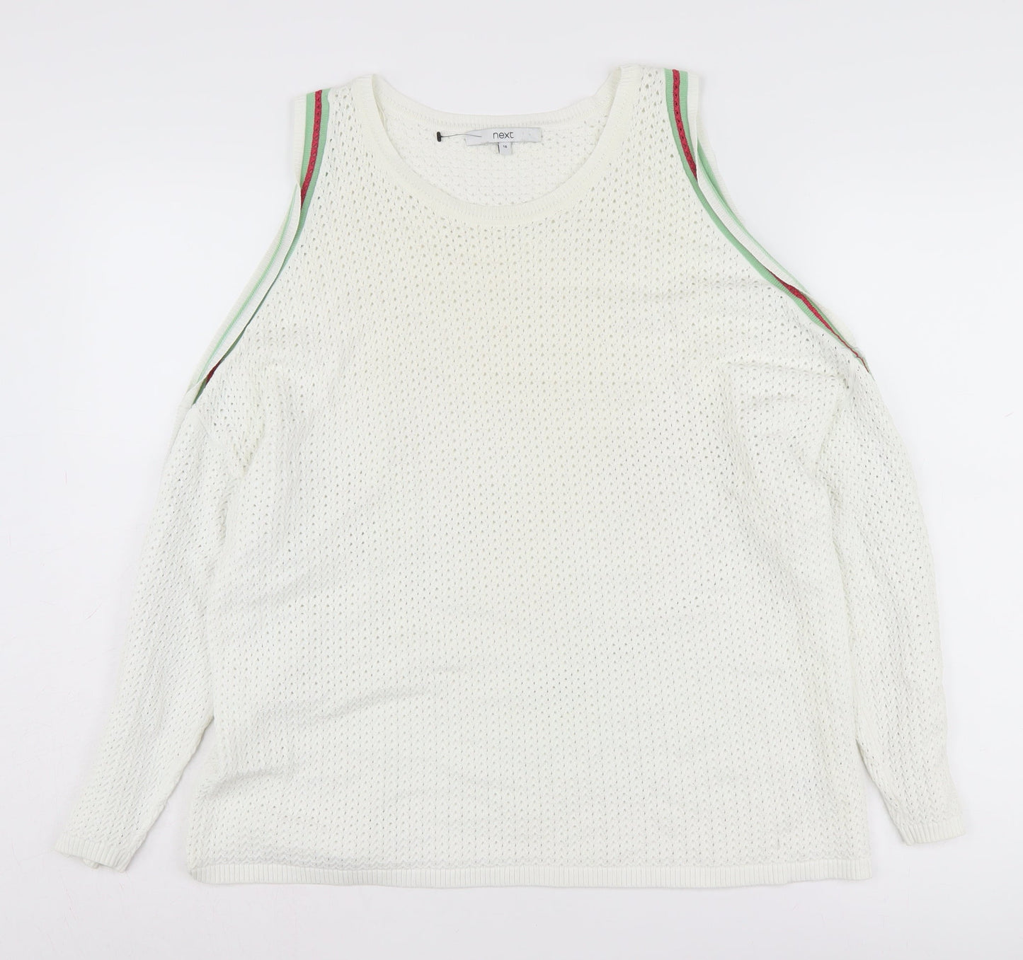 Womens UK Size 16 NEXT White Pullover Jumper