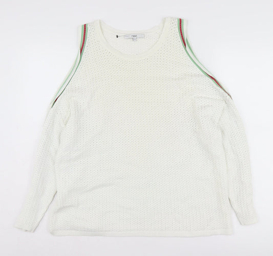 Womens UK Size 16 NEXT White Pullover Jumper