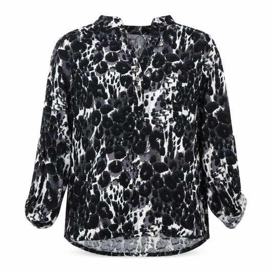 BHS Women's Black Animal Print Blouse Size 16
