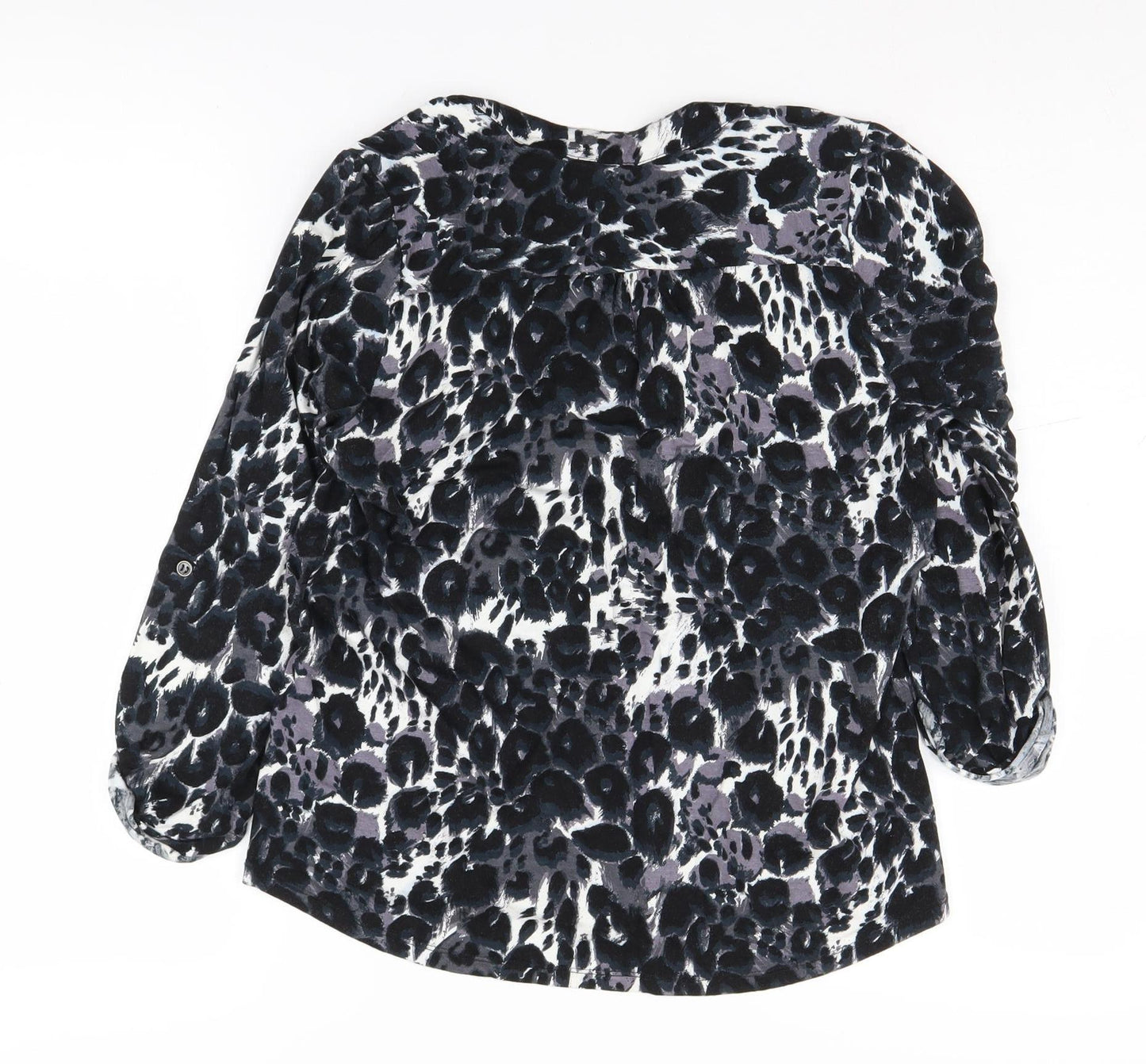 BHS Women's Black Animal Print Blouse Size 16