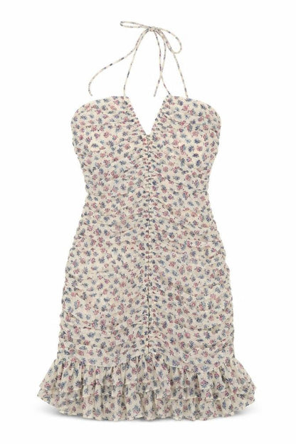 Zara Women's Multicoloured Floral Halter Slip Dress, Size 8