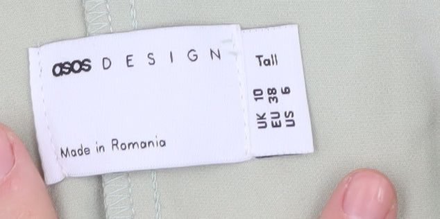 ASOS DESIGN Green Tall Women's Collared Dress Size 10