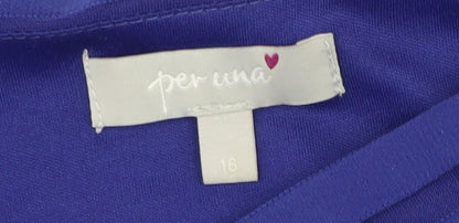 Womens UK Size 16 Marks and Spencer Purple Wrap Blouse