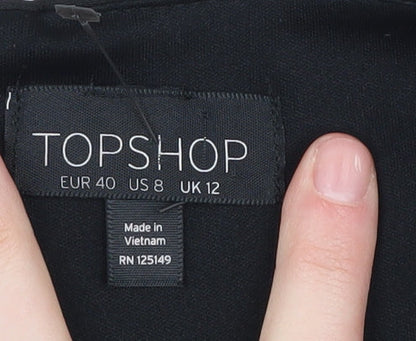 Topshop Women's Black Bodycon Dress Size 12