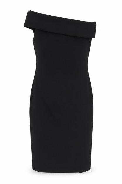 PrettyLittleThing Women's Black Off Shoulder Sheath Dress Size 12