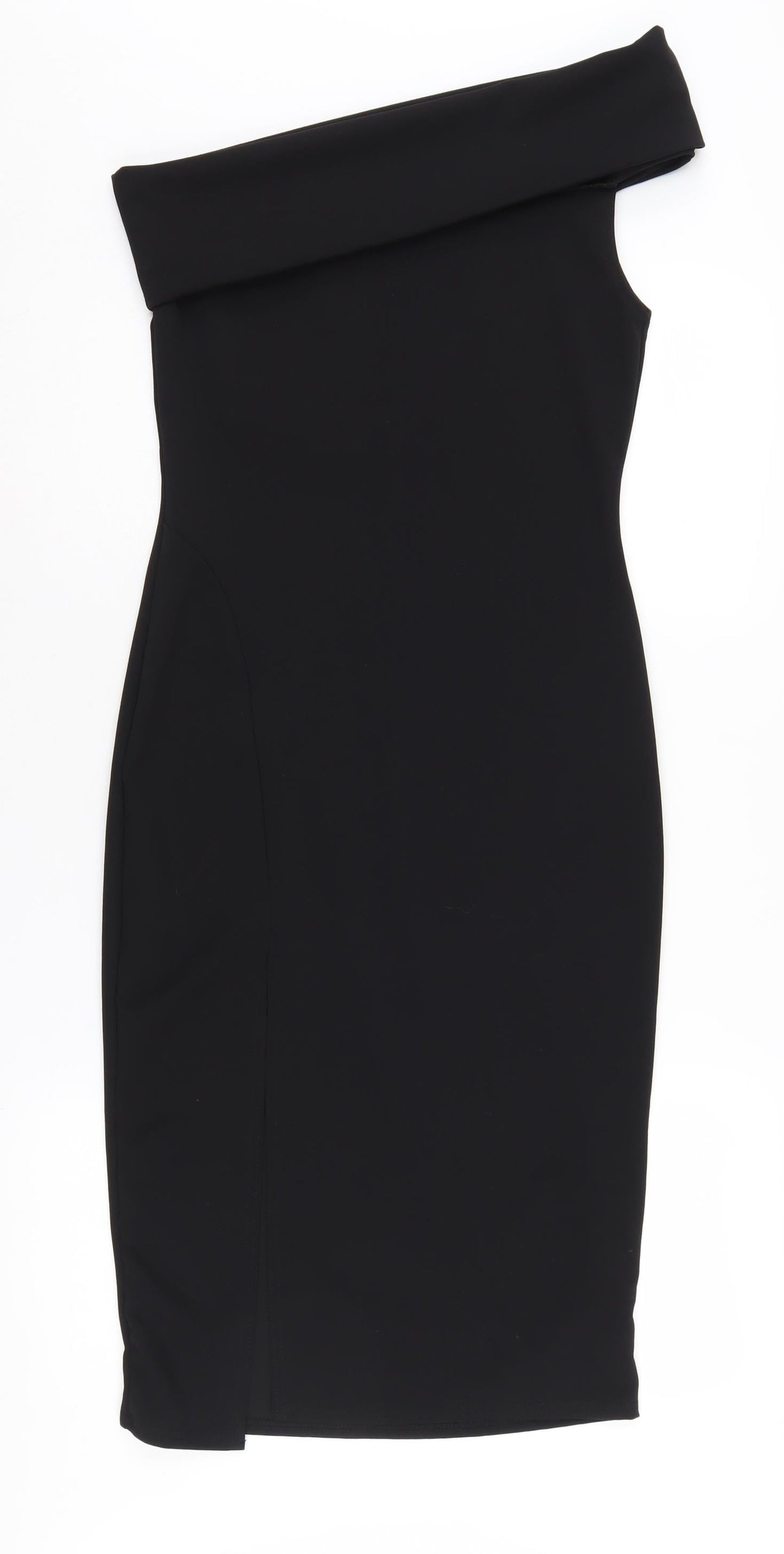 PrettyLittleThing Women's Black Off Shoulder Sheath Dress Size 12