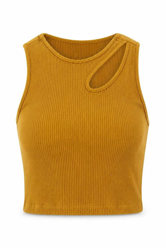 Womens UK Size L Pull & Bear Brown Cropped Tank