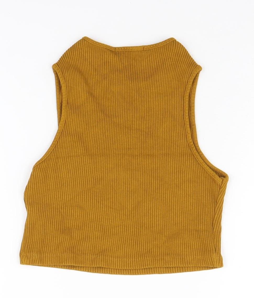 Womens UK Size L Pull & Bear Brown Cropped Tank