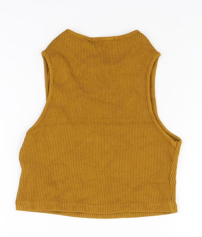 Womens UK Size L Pull & Bear Brown Cropped Tank