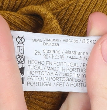 Womens UK Size L Pull & Bear Brown Cropped Tank