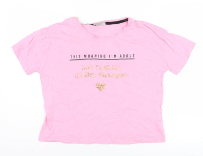 Womens UK Size S New Look Pink Basic T-Shirt