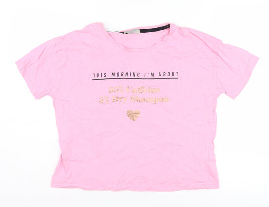Womens UK Size S New Look Pink Basic T-Shirt