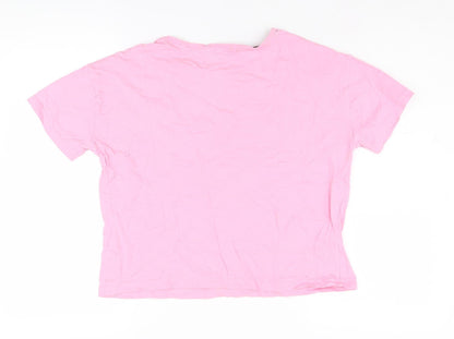 Womens UK Size S New Look Pink Basic T-Shirt