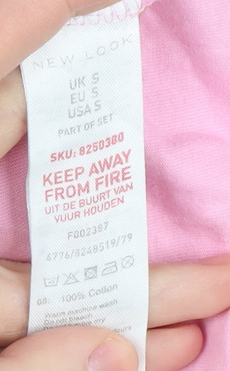 Womens UK Size S New Look Pink Basic T-Shirt