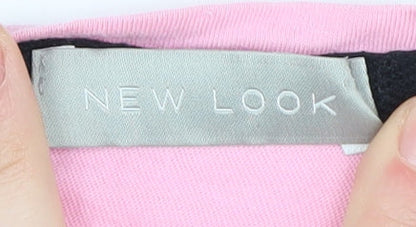 Womens UK Size S New Look Pink Basic T-Shirt