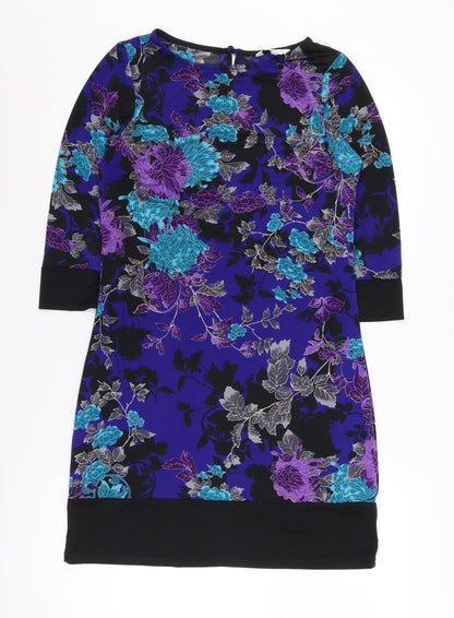 New Look Women's Multicoloured Floral Shift Dress Size 10