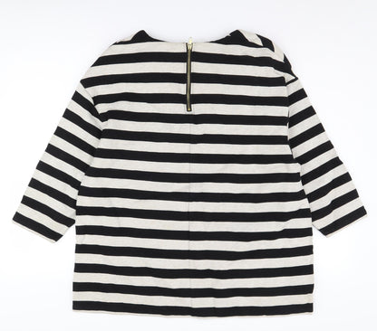 H&M Women's Black Striped Pullover Sweatshirt, Size L