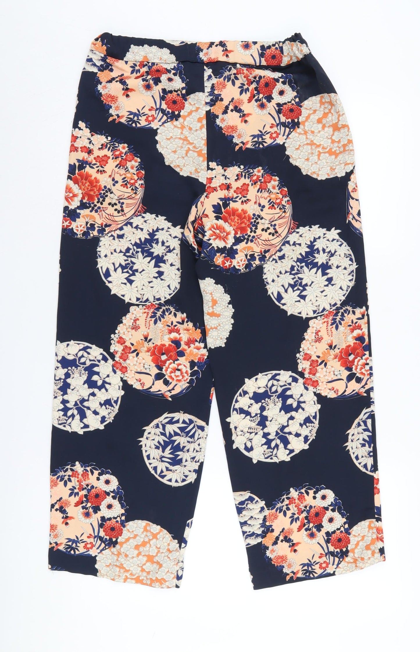 Womens UK Size S Zara Regular Fit Cropped Multicoloured Trousers