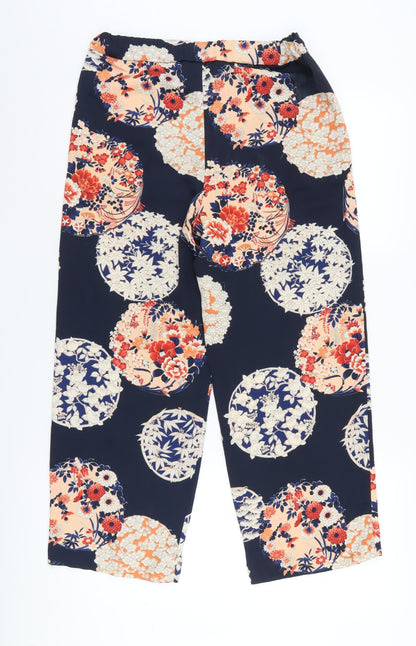 Womens UK Size S Zara Regular Fit Cropped Multicoloured Trousers