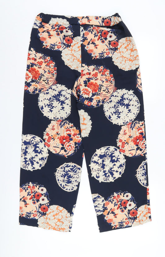 Womens UK Size S Zara Regular Fit Cropped Multicoloured Trousers