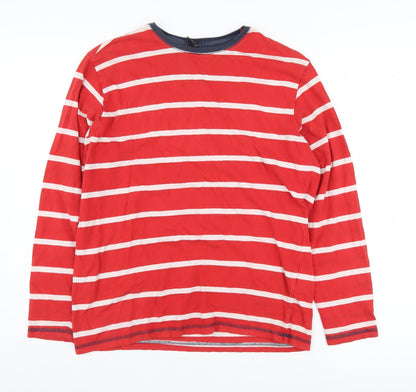 Cotton Traders Red Striped Jersey T-Shirt S
