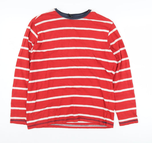 Cotton Traders Red Striped Jersey T-Shirt S