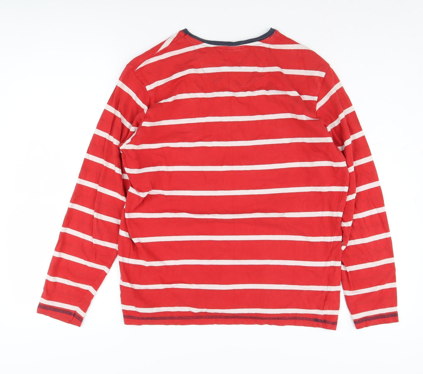 Cotton Traders Red Striped Jersey T-Shirt S