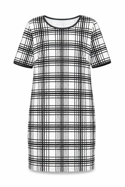 Quiz Women's Black & White Check Shift Dress