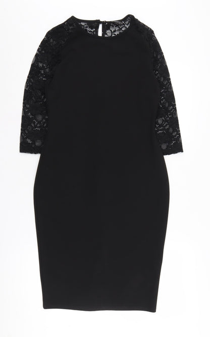 Dorothy Perkins Black Lace Sheath Dress Women Size 10
