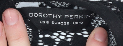Dorothy Perkins Black Lace Sheath Dress Women Size 10