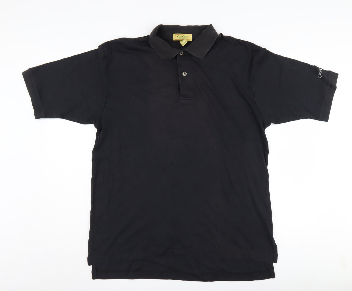 CrossCreek Men's Black Polo Shirt L Short Sleeve