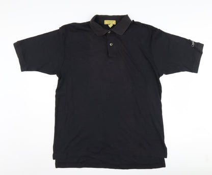 CrossCreek Men's Black Polo Shirt L Short Sleeve