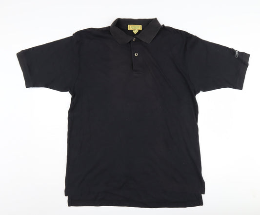 CrossCreek Men's Black Polo Shirt L Short Sleeve