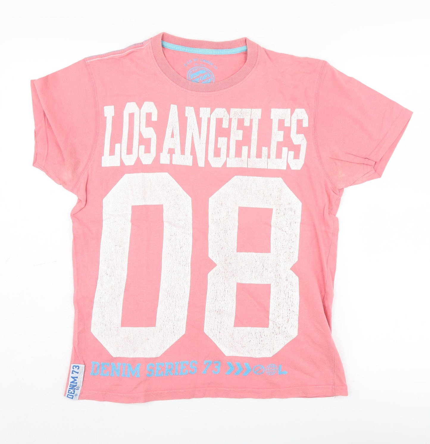 Denim 73 Pink Unisex T-Shirt, M, City Print, Cotton