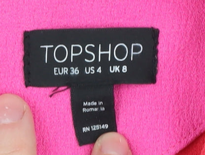 Topshop Women's Pink Shift Dress, Size 8, Party Style