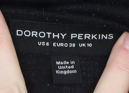 Dorothy Perkins Women's Black Plaid Sheath Dress Size 10