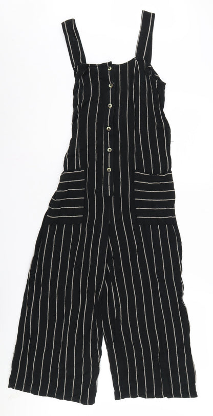 Warehouse Women Black Striped Jumpsuit Size 10