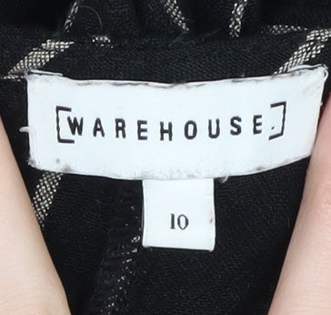Warehouse Women Black Striped Jumpsuit Size 10