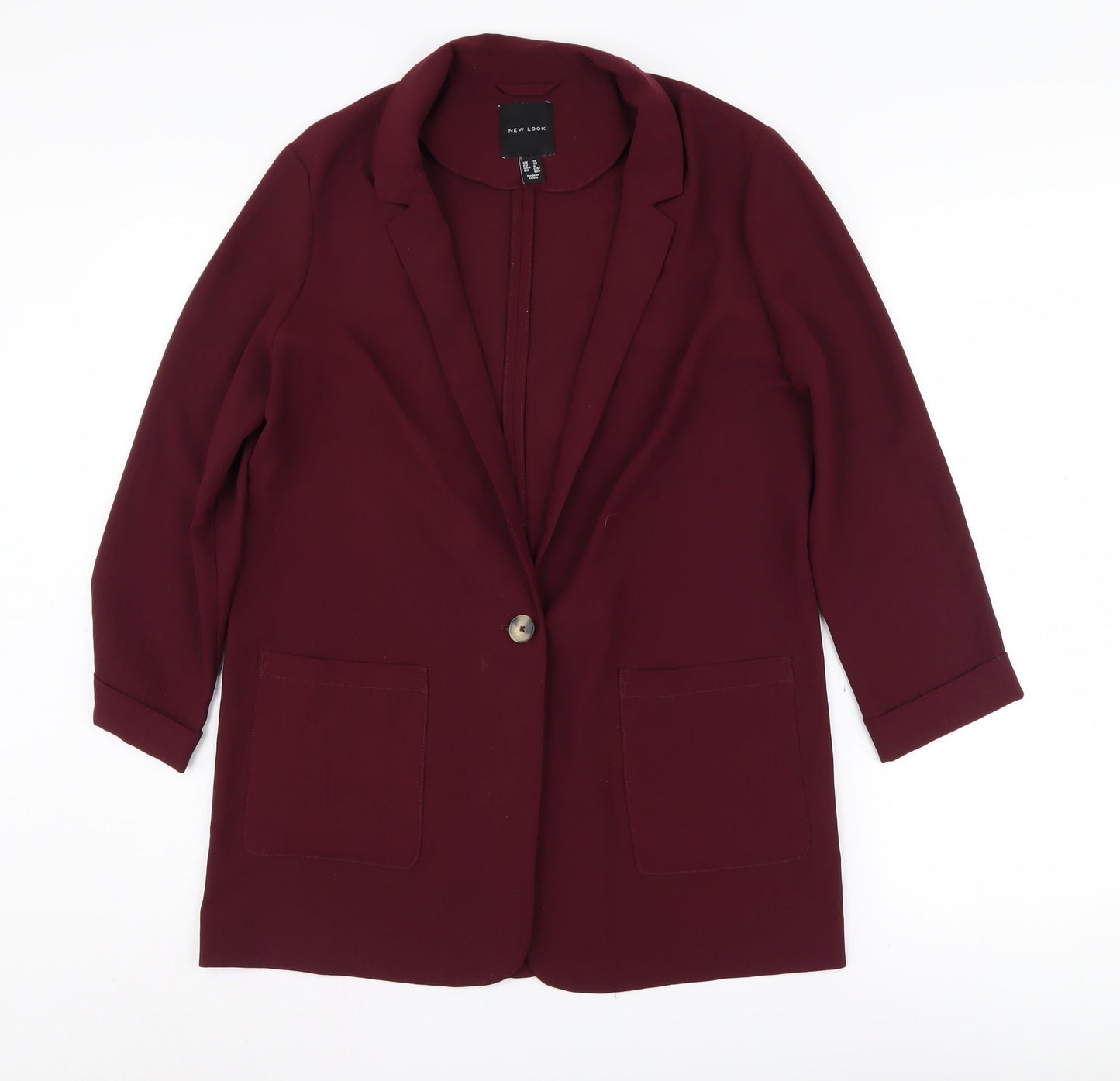 New Look Women's Red Blazer, Size 12, Mid-Length, Casual