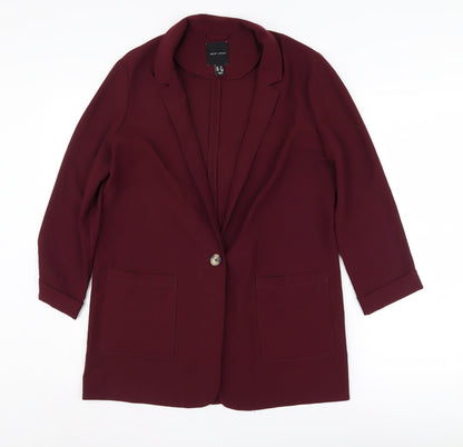 New Look Women's Red Blazer, Size 12, Mid-Length, Casual