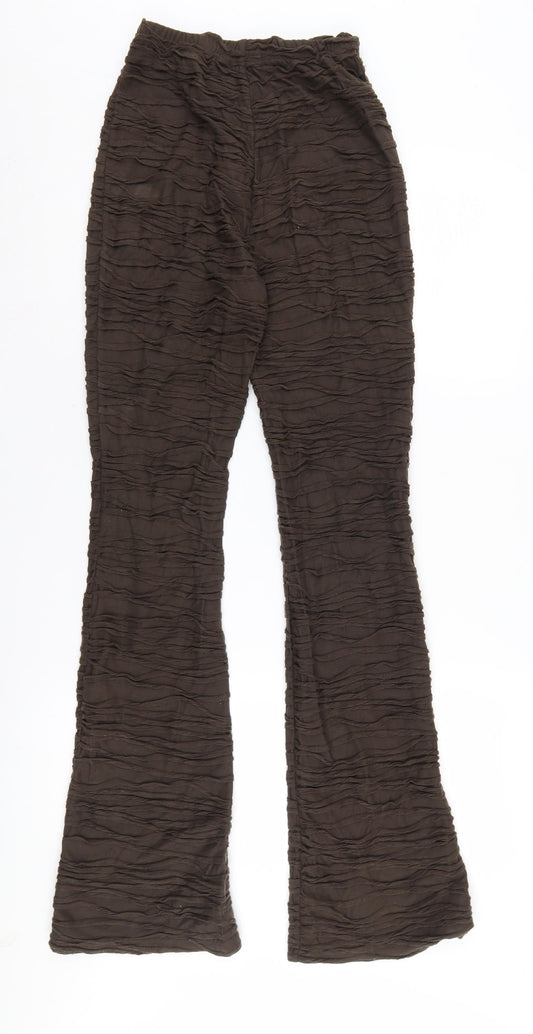 PrettyLittleThing Women's Brown Flared Trousers, Size 6