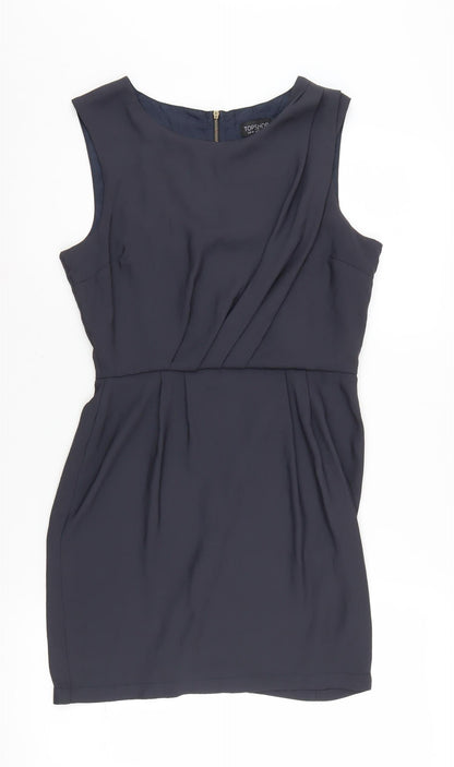 Topshop Women's Blue Sheath Dress, Size 10