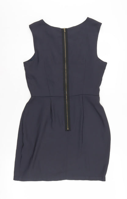 Topshop Women's Blue Sheath Dress, Size 10