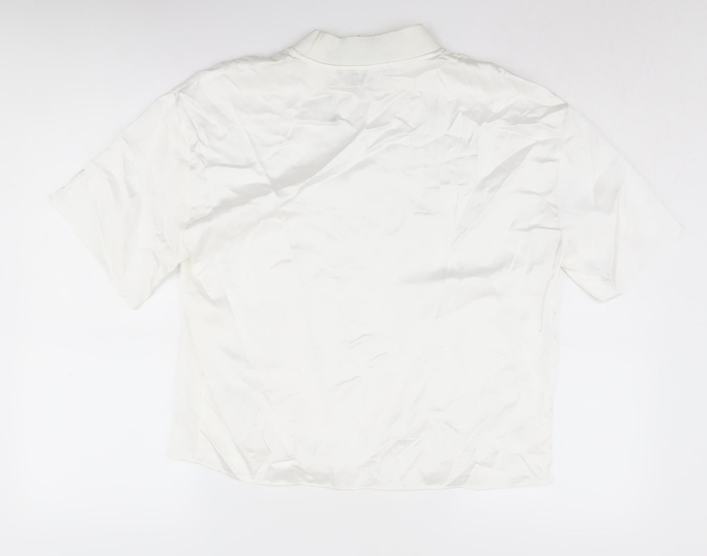 Womens UK Size S Zara White Basic T-Shirt