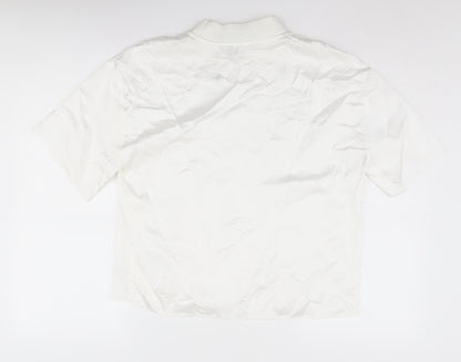 Womens UK Size S Zara White Basic T-Shirt