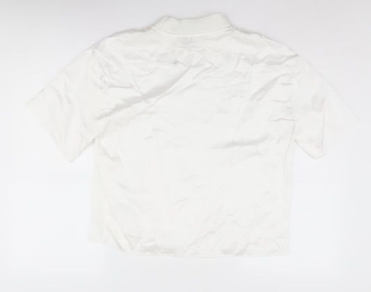 Womens UK Size S Zara White Basic T-Shirt